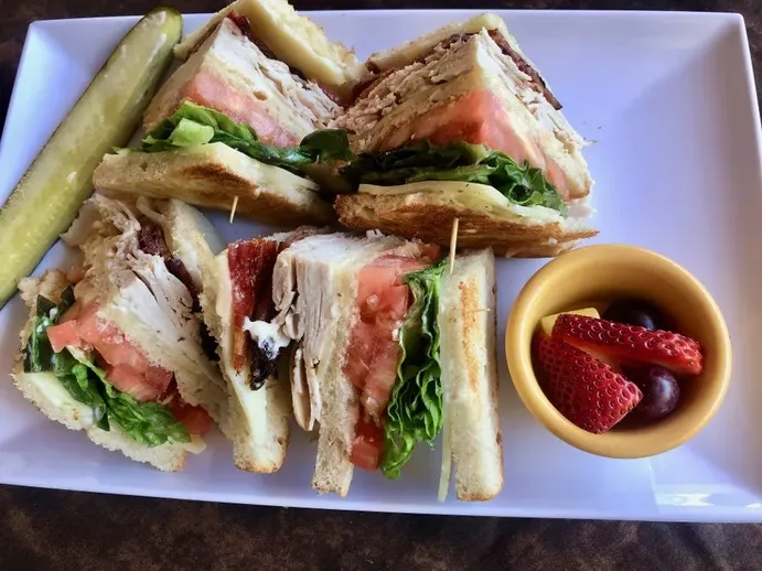 Turkey, Bacon, Swiss Club Sandwich image