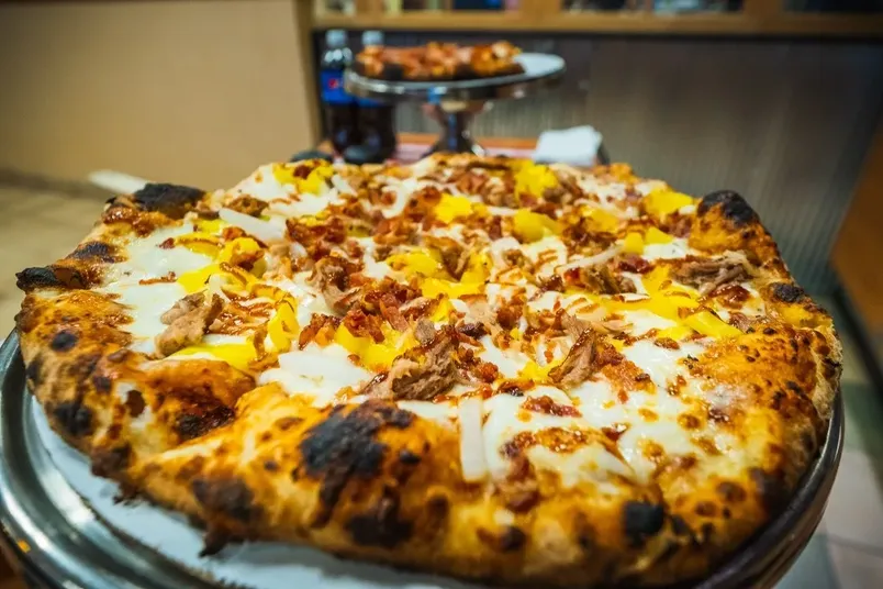 #2 BBQ - Pork, Onion, Bacon, Banana Peppers, BBQ Drizzle image