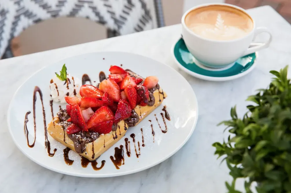 Nutella Strawberries Waffle image