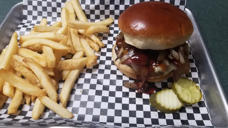 *Guinness Bacon Swiss Burger image