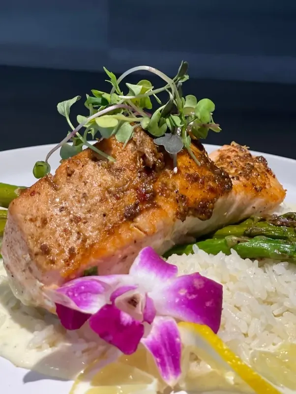 CRAB STUFFED JERK SALMON image
