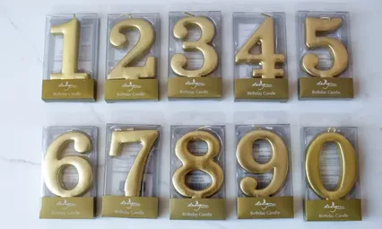 Shiny Gold Number Candles image