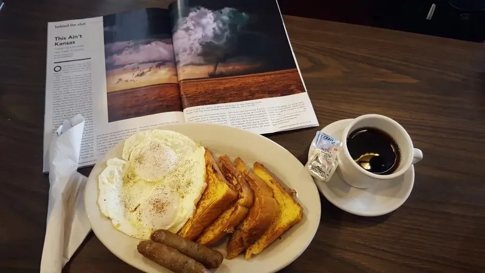 (#22) 2 Pancakes, Two Eggs & Your Choice of Breakfast Bacon, Sausage, or Ham image