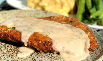 Chicken fried steak blue plate special image