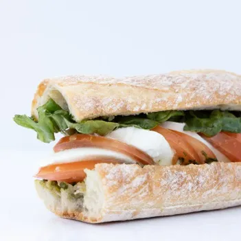 TOMATO MOZZARELLA PESTO SANDWICH image